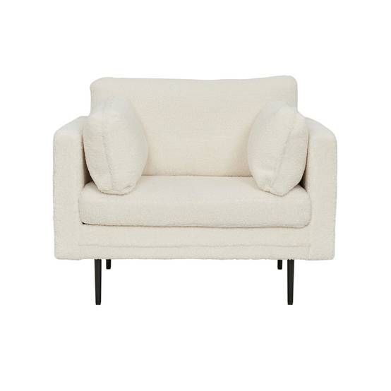 Paris Prix - Fauteuil Design Bouclette "Boom" 110cm Blanc - Image 2