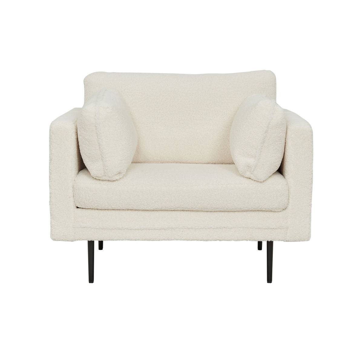 Paris Prix - Fauteuil Design Bouclette "Boom" 110cm Blanc - Image 2