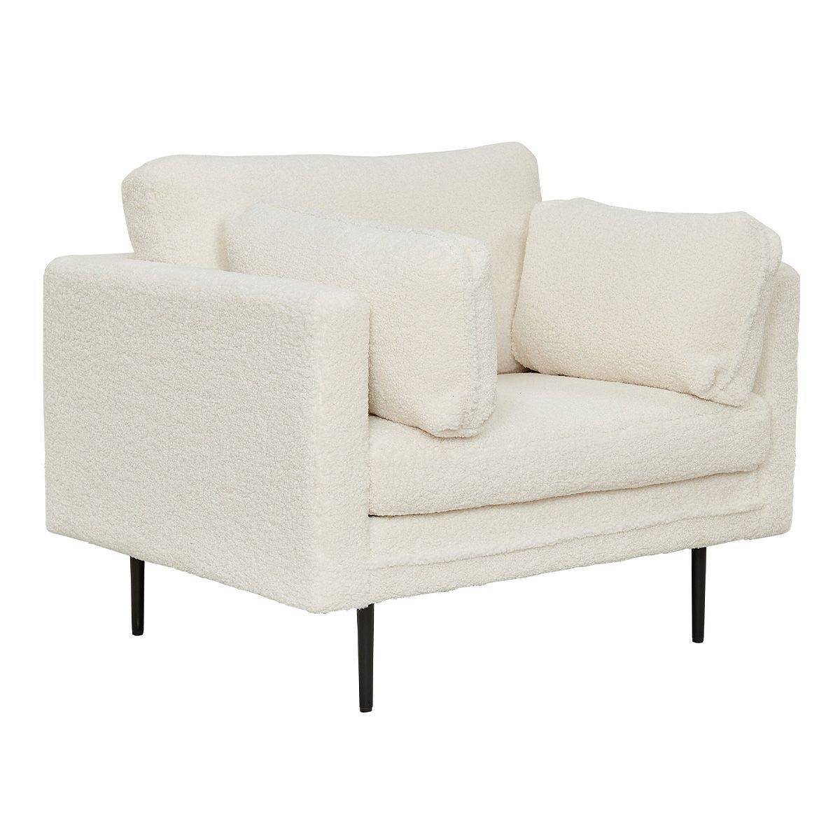 Paris Prix - Fauteuil Design Bouclette "Boom" 110cm Blanc - Image 1