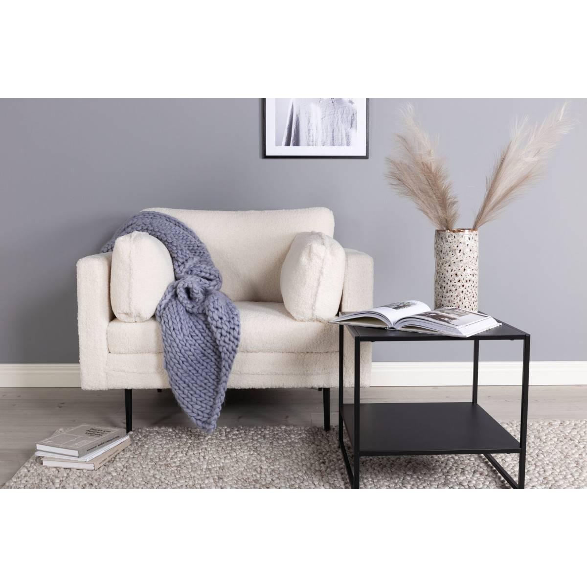 Paris Prix - Fauteuil Design Bouclette "Boom" 110cm Blanc - Image 9