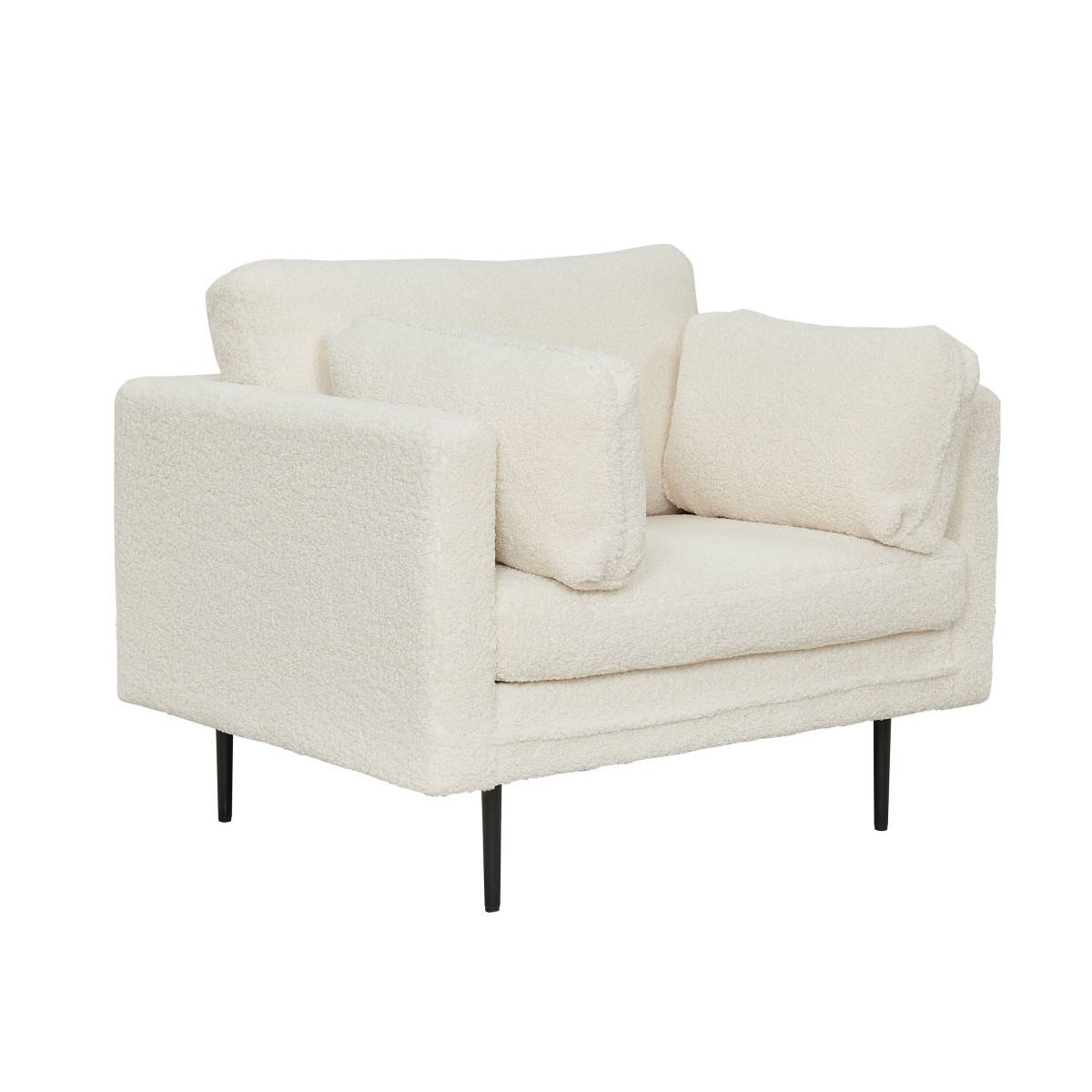 Paris Prix - Fauteuil Design Bouclette "Boom" 110cm Blanc - Image 4