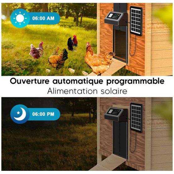 Jardindeco - Porte automatique solaire pour poulailler avec télécommande JardinDeco - Image 2