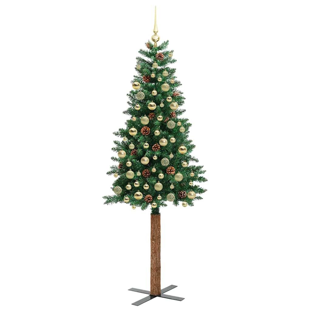 Vidaxl - Sapin de Noël mince Vert 210 cm PVC et bois de pin massif vidaXL 3394881 - Image 5