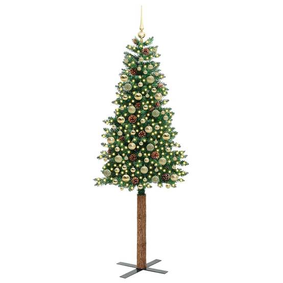 Vidaxl - Sapin de Noël mince Vert 210 cm PVC et bois de pin massif vidaXL 3394881 - Image 4