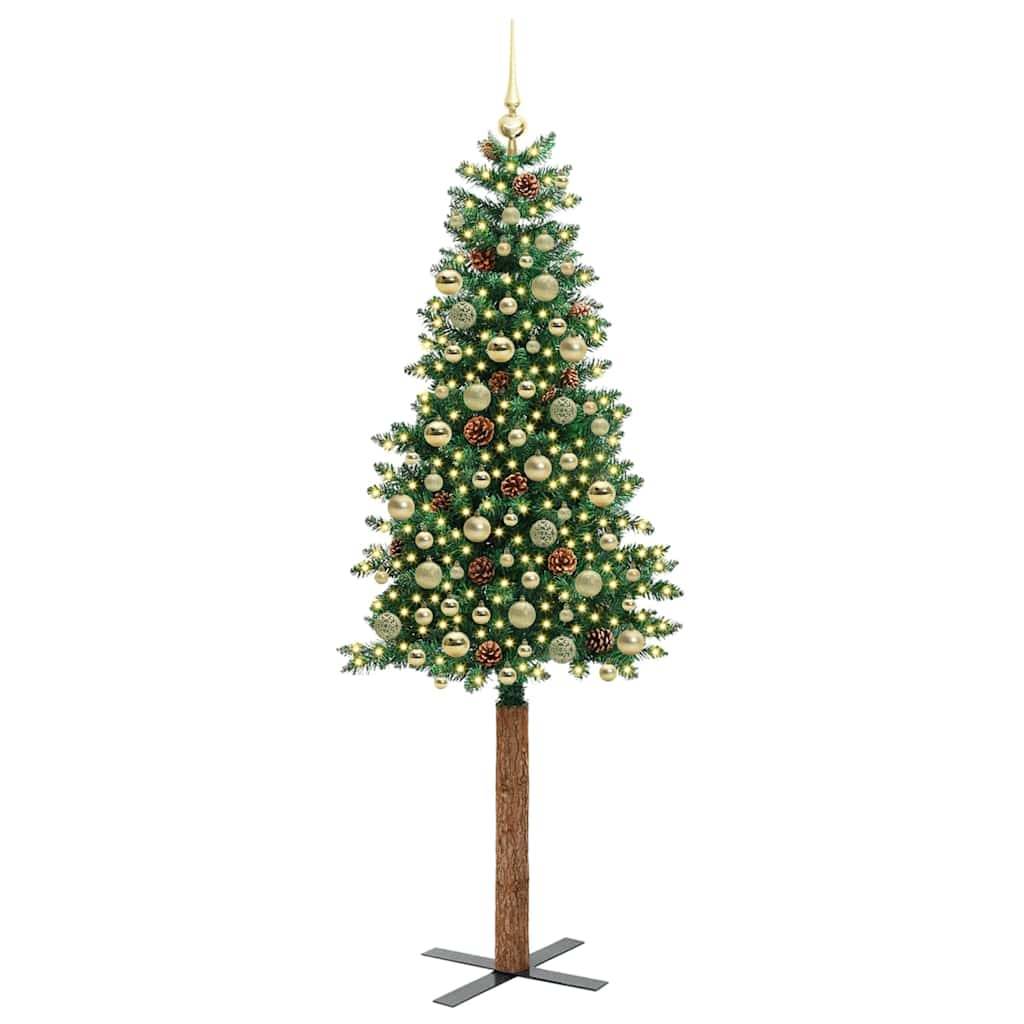 Vidaxl - Sapin de Noël mince Vert 210 cm PVC et bois de pin massif vidaXL 3394881 - Image 4