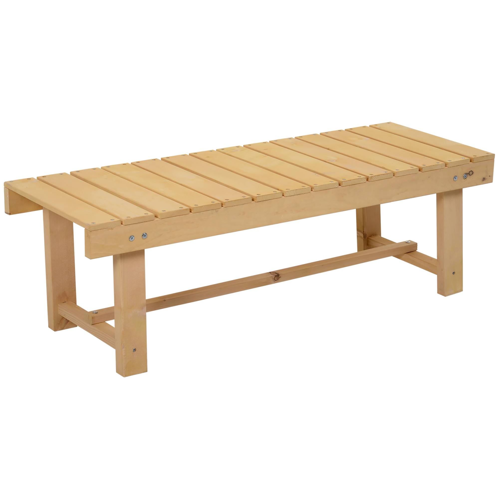 Outsunny - Banc de jardin 2 places style rural chic assise à lattes dim. 110L x 38l x 35H cm bois de sapin pré-huilé - Outsunny - Imagen 1