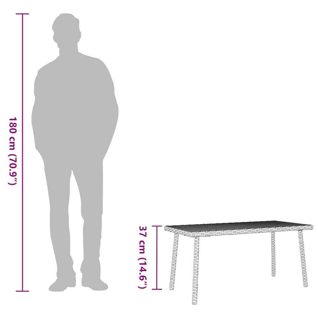 PANGIVO - Table basse de jardin rectangulaire noir résine tressée 80 x 40 x 37 cm - PANGIVO - Image 9