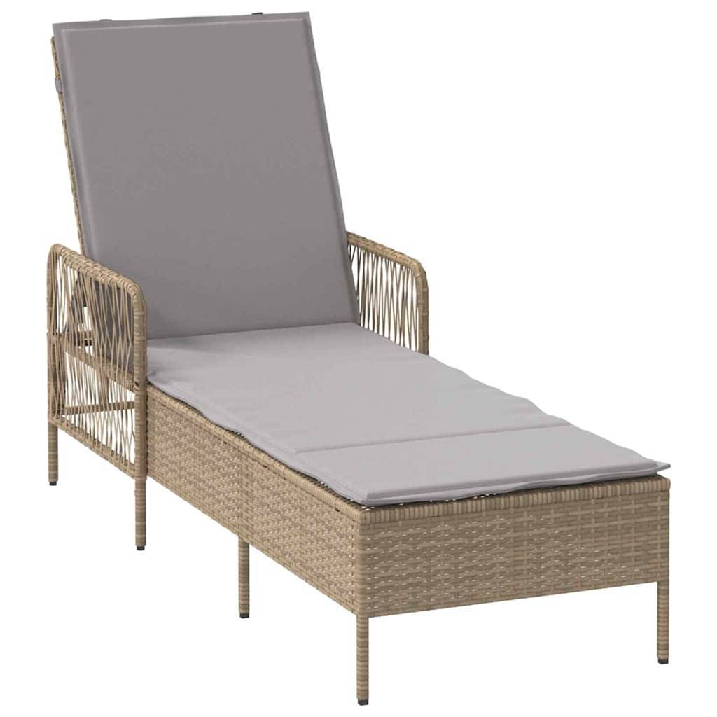PANGIVO - Transat Polyrotin Beige et Gris Clair 200 x 55 x 92 cm, Poids :14.2kg - PANGIVO - Image 2