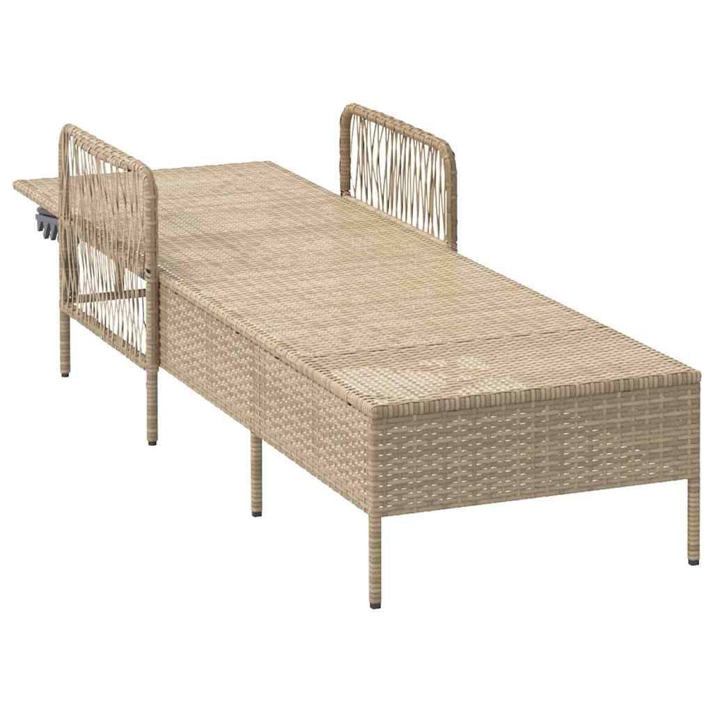 PANGIVO - Transat Polyrotin Beige et Gris Clair 200 x 55 x 92 cm, Poids :14.2kg - PANGIVO - Image 5