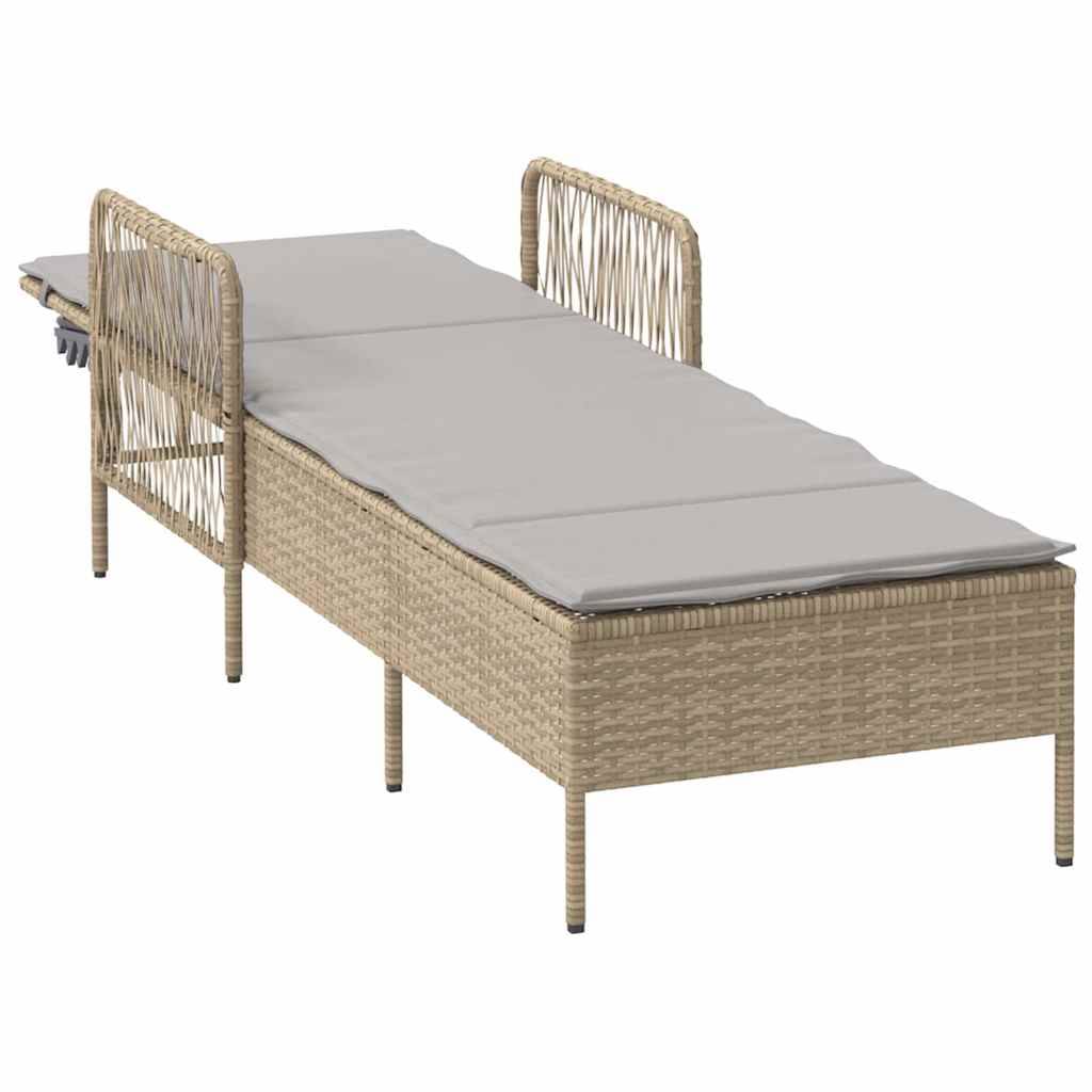 PANGIVO - Transat Polyrotin Beige et Gris Clair 200 x 55 x 92 cm, Poids :14.2kg - PANGIVO - Image 4