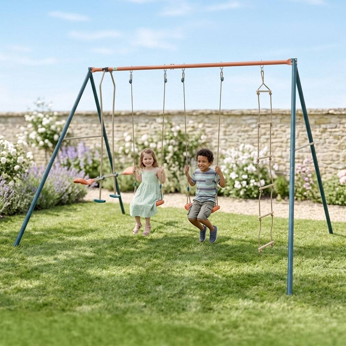 Trigano Jardin - Portique métal 2,20 m Axion MAHO 5 Enfants - Image 2