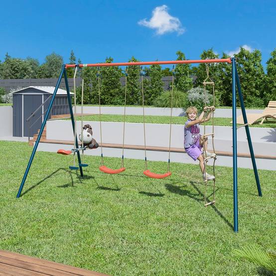 Trigano Jardin - Portique métal 2,20 m Axion MAHO 5 Enfants - Image 7