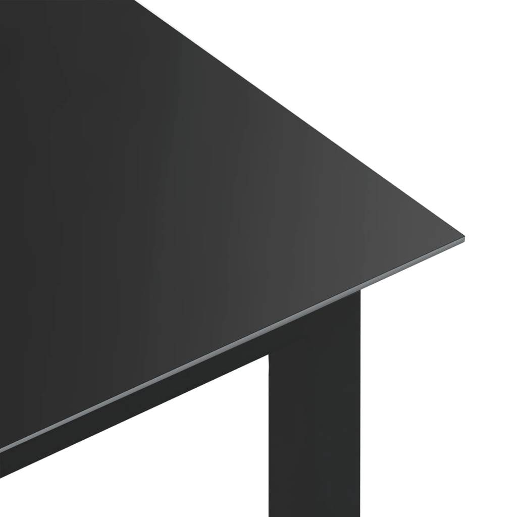 Table de jardin | Table d'extérieur Noir 150x90x74 cm Aluminium et verre - Image 4