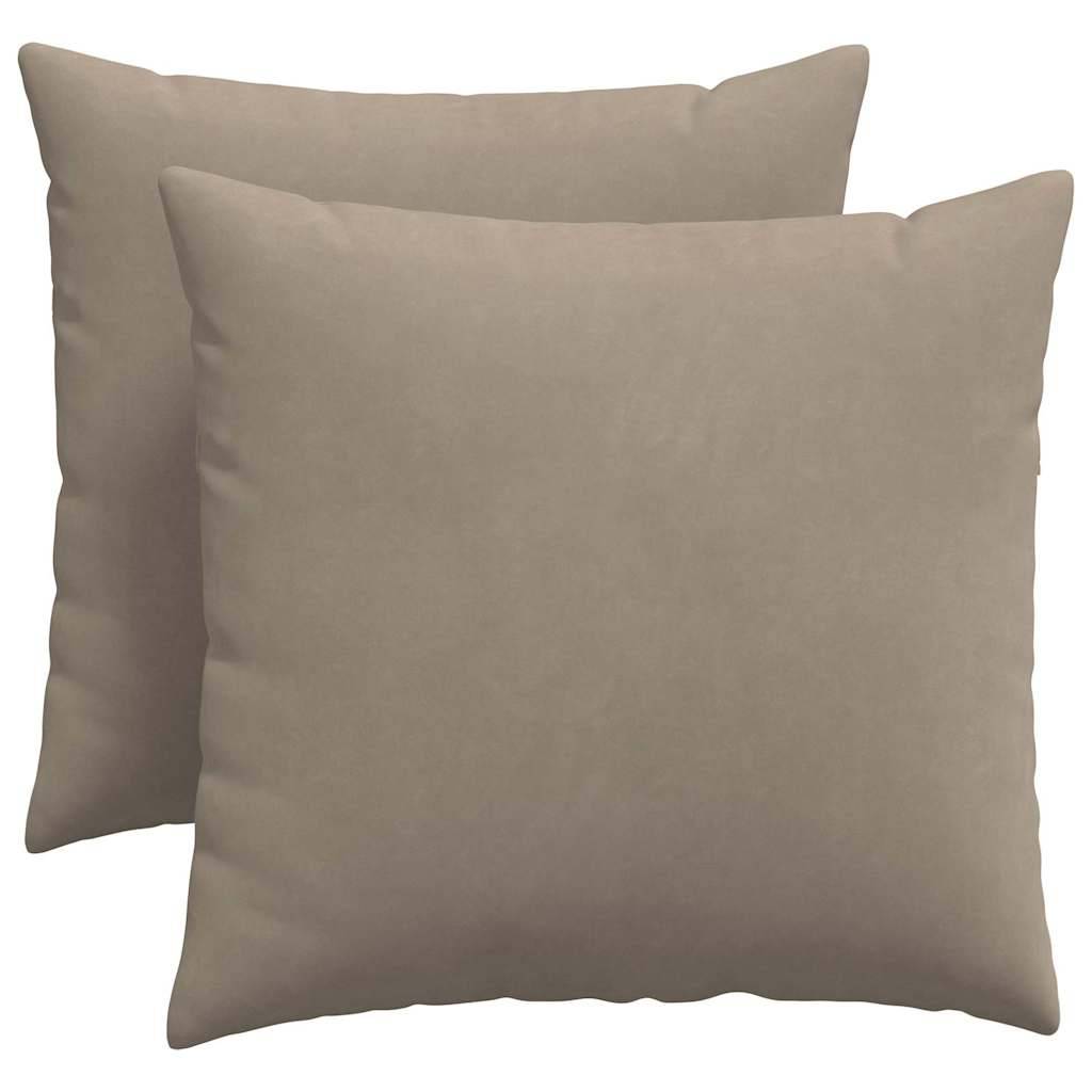 Lot de 2 Coussins de Canapé Tissu Doux Confortable pour Salon et Chambre Taupe 50x50 cm – ComfortXL Outdoor Living - Image 2