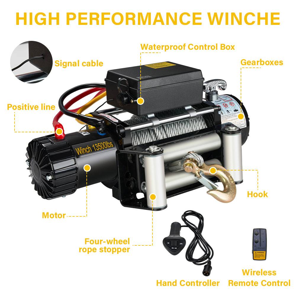 Teeno - Treuil électrique 12 V capacité 6075 kg 13500 lbs avec télécommande sans fil - Image 2