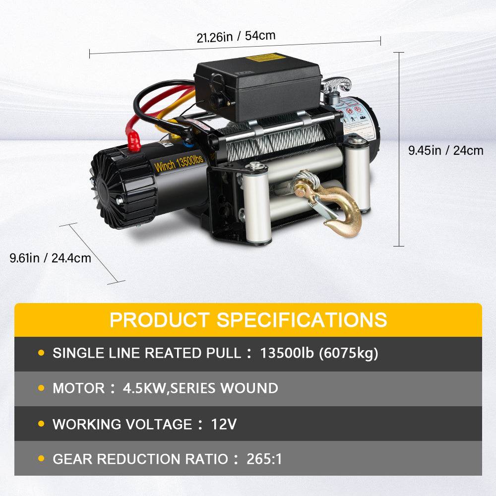 Teeno - Treuil électrique 12 V capacité 6075 kg 13500 lbs avec télécommande sans fil - Image 3