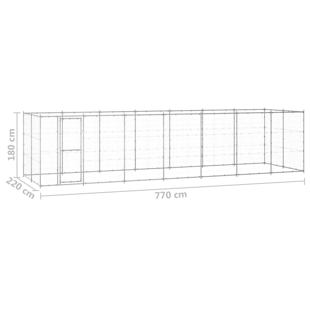 Vidaxl - Chenil extérieur Acier galvanisé 16,94 m² vidaXL 3082310 - Imagen 6