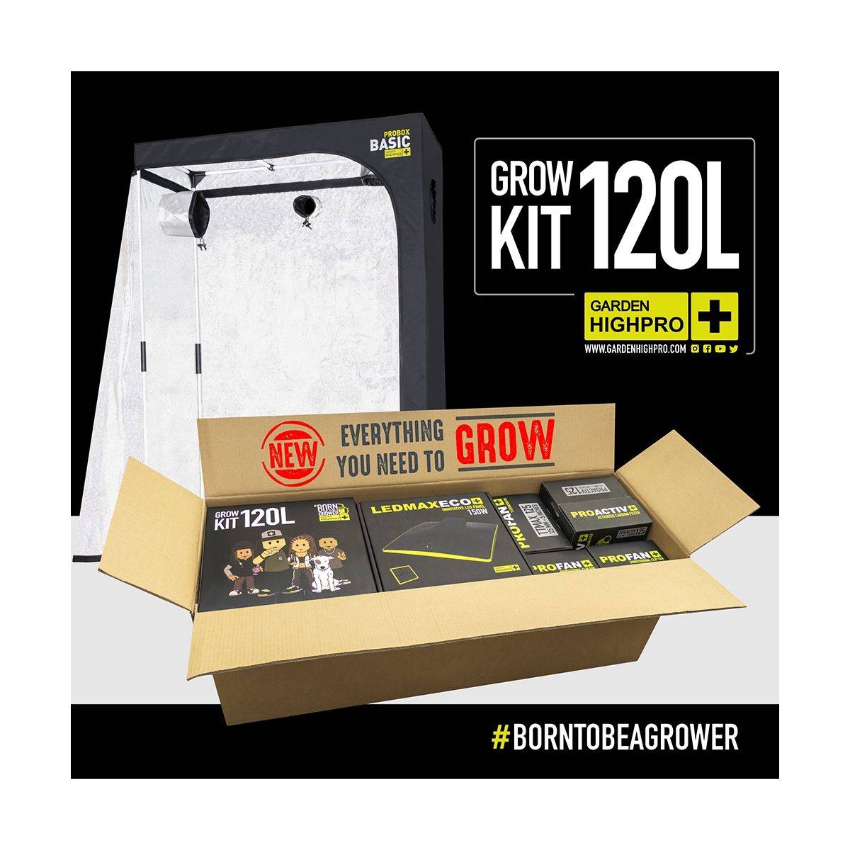 Kit de culture complet - BORN TO BE A GROWER - 120x60x180m - 2x150W - GARDEN HIGH PRO - Image 2