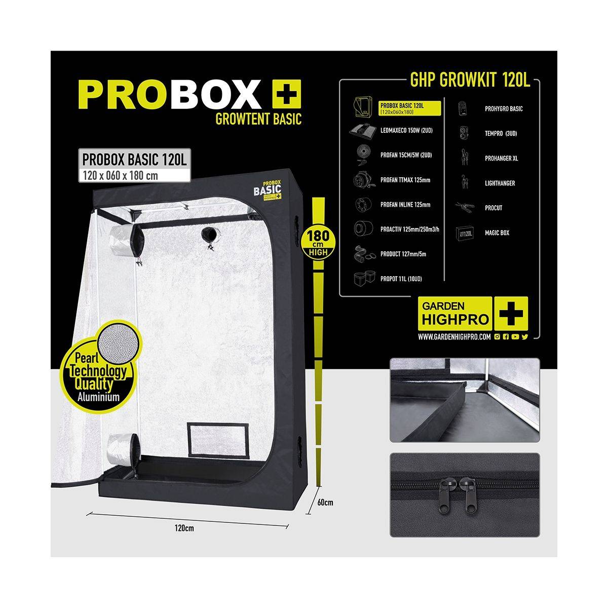 Kit de culture complet - BORN TO BE A GROWER - 120x60x180m - 2x150W - GARDEN HIGH PRO - Image 3
