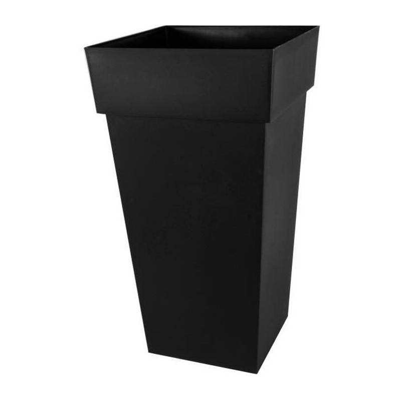 EDA Plastiques - Eda Pot De Fleurs Xxl Toscane - Carre - 43,3 X 43,3 X H 80 Cm - 98 L - Gris Anthracite - Image 1
