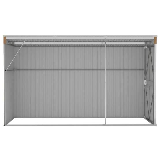 Helloshop26 - Abri de jardin cabane cabanon maison de stockage remise extérieur hangar outils robuste mural 118 x 288 x 178 cm acier galvanisé marron - Imagen 4