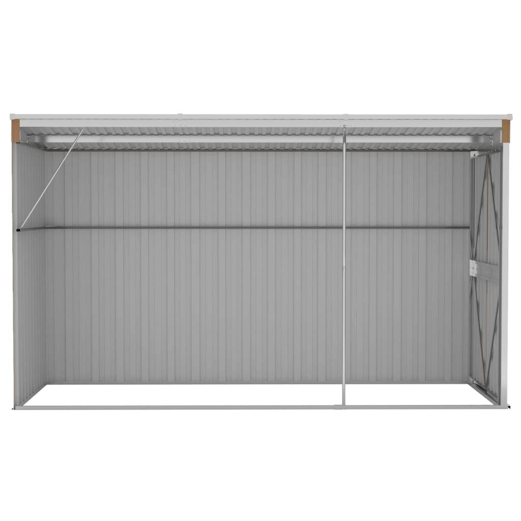 Helloshop26 - Abri de jardin cabane cabanon maison de stockage remise extérieur hangar outils robuste mural 118 x 288 x 178 cm acier galvanisé marron - Imagen 4