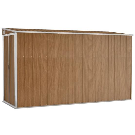Helloshop26 - Abri de jardin cabane cabanon maison de stockage remise extérieur hangar outils robuste mural 118 x 288 x 178 cm acier galvanisé marron - Imagen 1