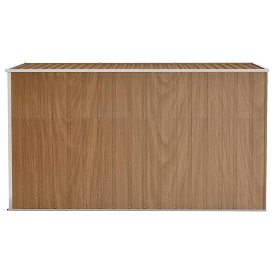 Helloshop26 - Abri de jardin cabane cabanon maison de stockage remise extérieur hangar outils robuste mural 118 x 288 x 178 cm acier galvanisé marron - Imagen 3