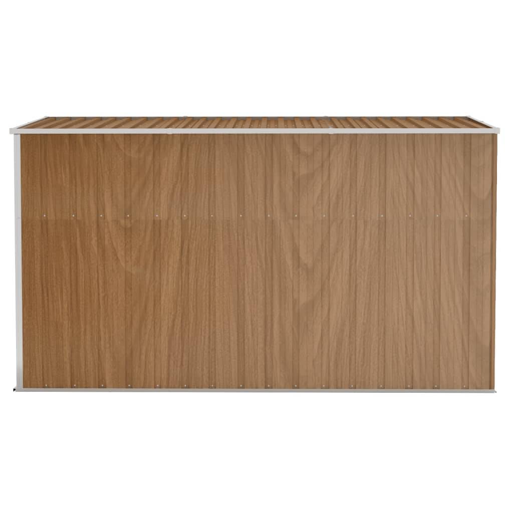 Helloshop26 - Abri de jardin cabane cabanon maison de stockage remise extérieur hangar outils robuste mural 118 x 288 x 178 cm acier galvanisé marron - Imagen 3