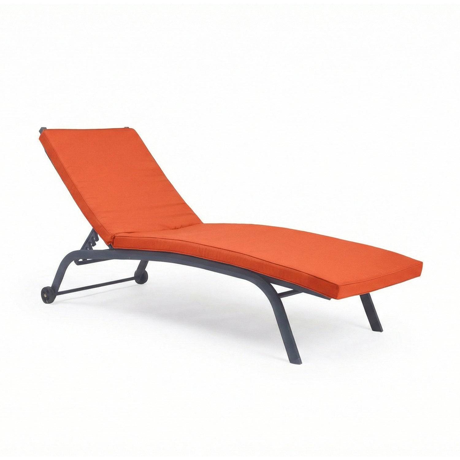 Coussin pour transat déhoussable 185x55x4cm orange - Déco arts - Image 3