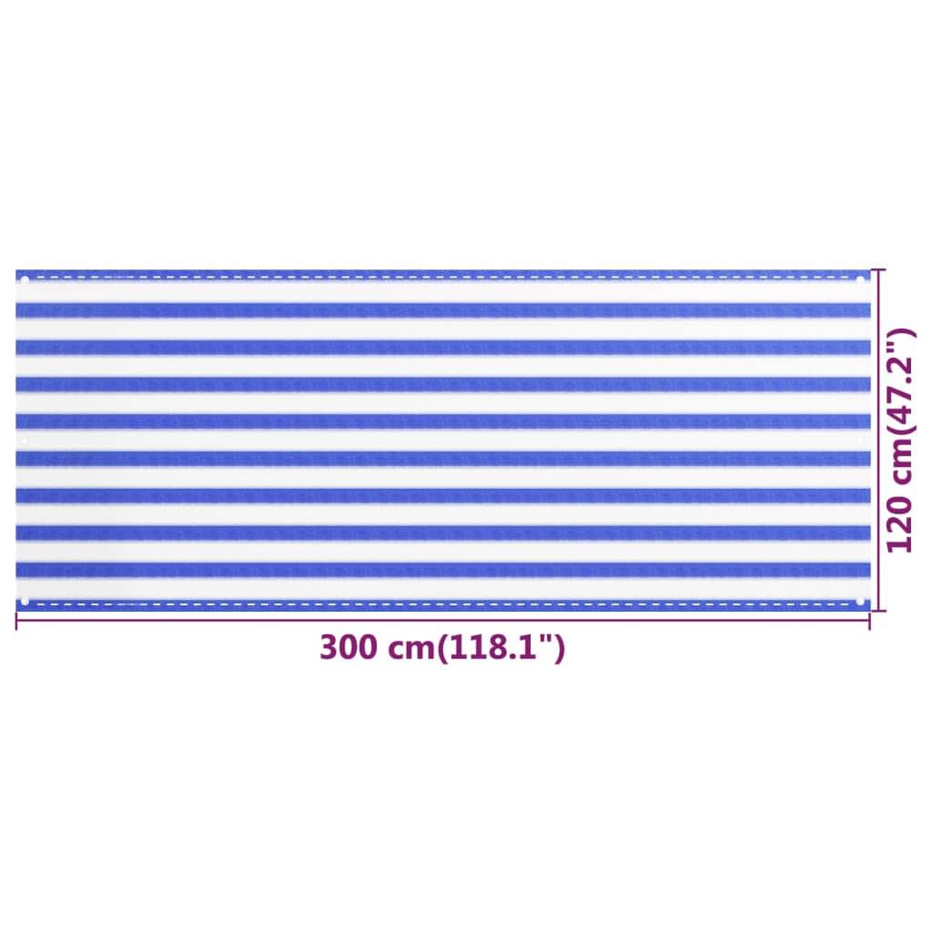 Helloshop26 - Écran de balcon brise pare vue protection confidentialité 120 x 300 cm PEHD bleu et blanc - Imagen 5