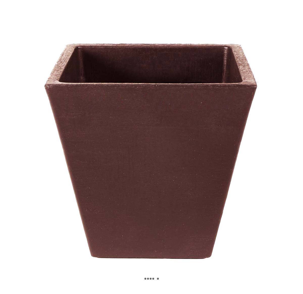 Artificielles - Bac LEA Chocolat L 40 X H 40 CM Cubique évasé intérieur / extérieur - dimhaut: H 40 cm - couleur: Chocolat