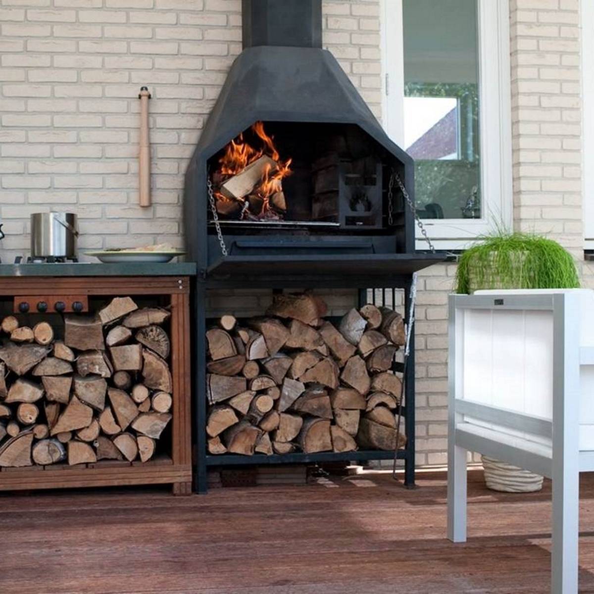 Braai – Barbecue bois prêt à poser FS800 avec meuble - Image 3