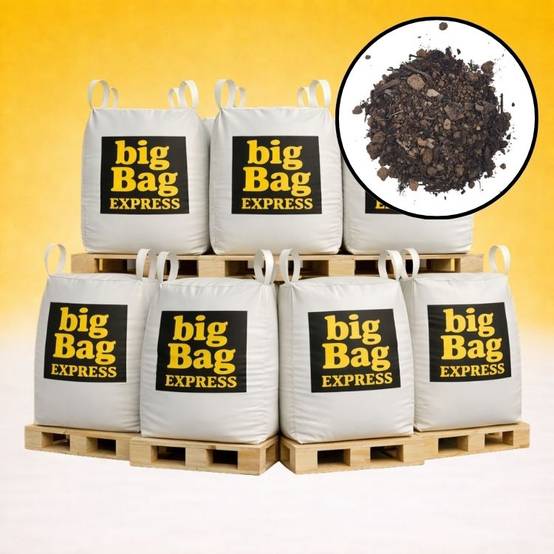 PACK 7 X BIG BAG de 1m3 (+/- 8,4T) Terre Criblée Amendée Compostée à 50% - Livraison PREMIUM - Image 1
