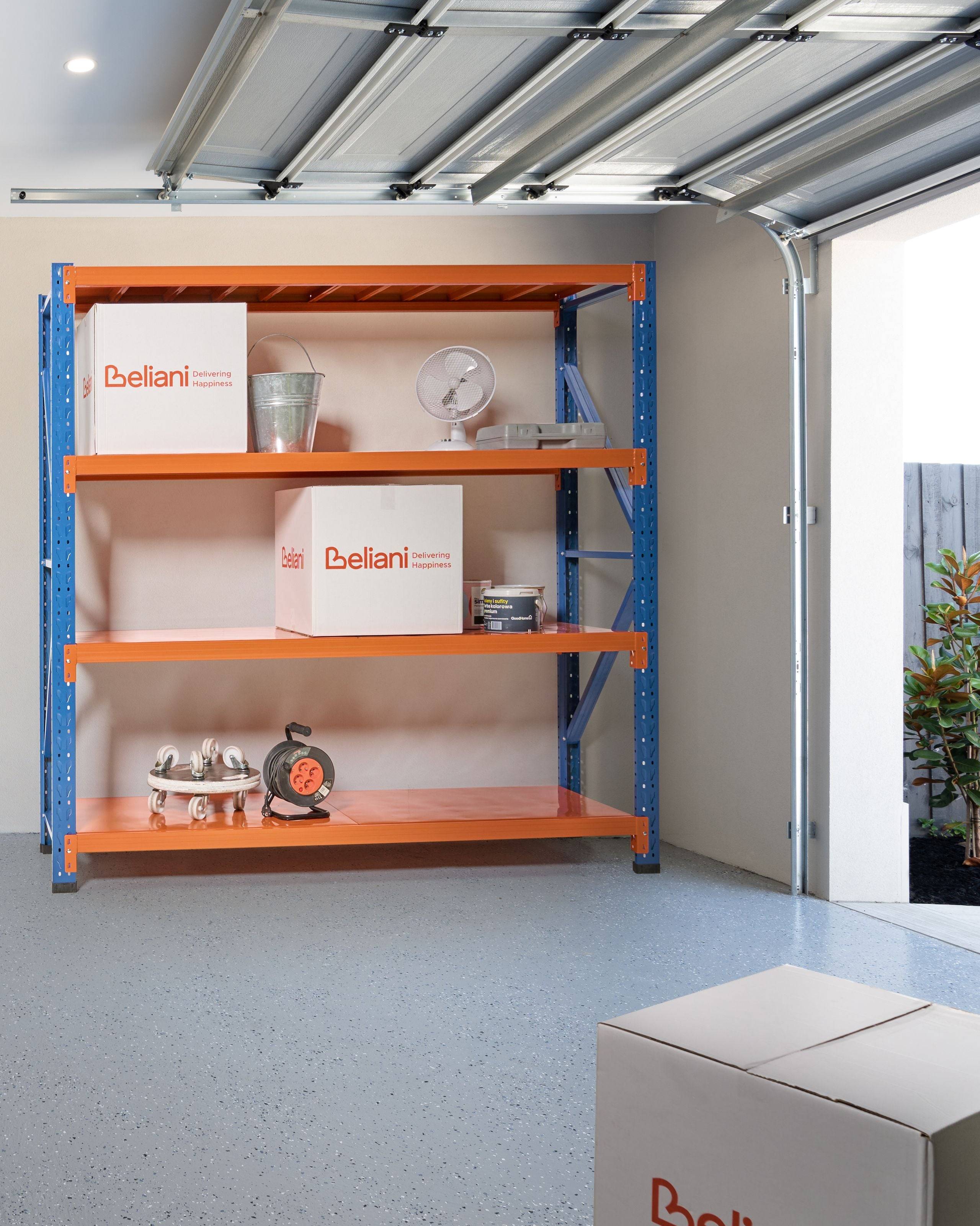 Beliani - Meuble de rangement Acier Orange FIUGGI - 200x60x200- Beliani - Image 1