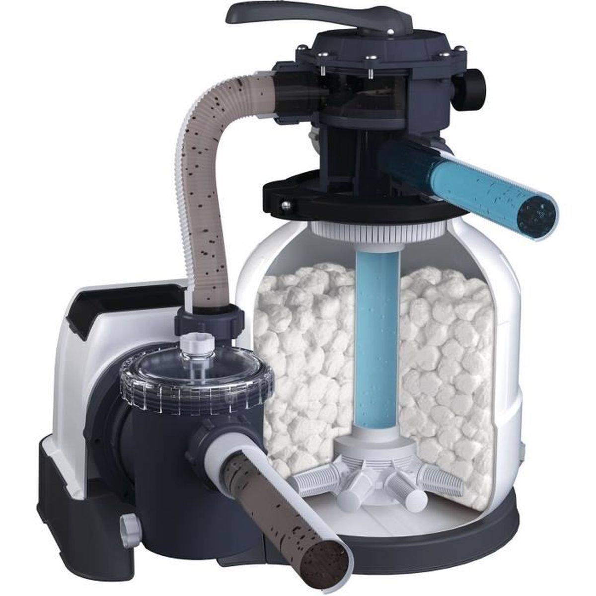 Boules filtrantes pour filtre à sable 3 à 5 microns, blanc, 500 g - INTEX - Image 1