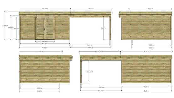 ABRI DE JARDIN bois autoclave 27mm - 7,84x4,34m / 34m2 - Bac acier - Abri Français - Image 4
