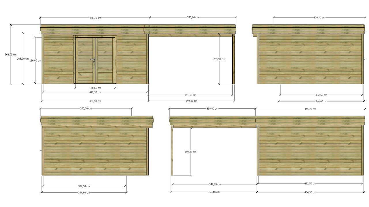 ABRI DE JARDIN bois  autoclave 27mm - 7,84x4,34m / 34m2 - Bac acier - Abri Français - Image 4