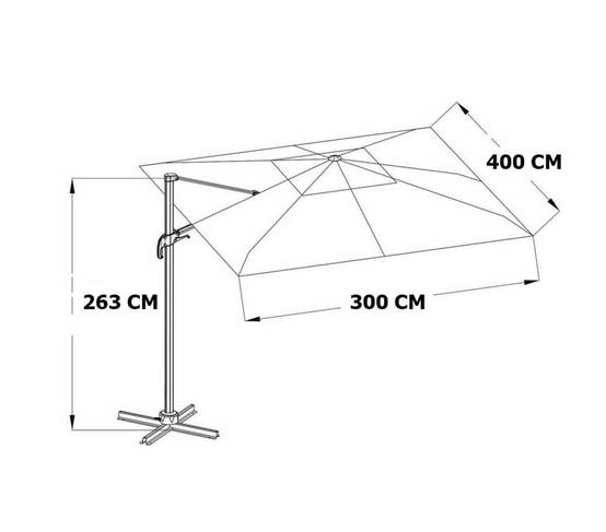 Parasol déporté 4x3m effet bois Vert mélèze TOPAZE - Image 6