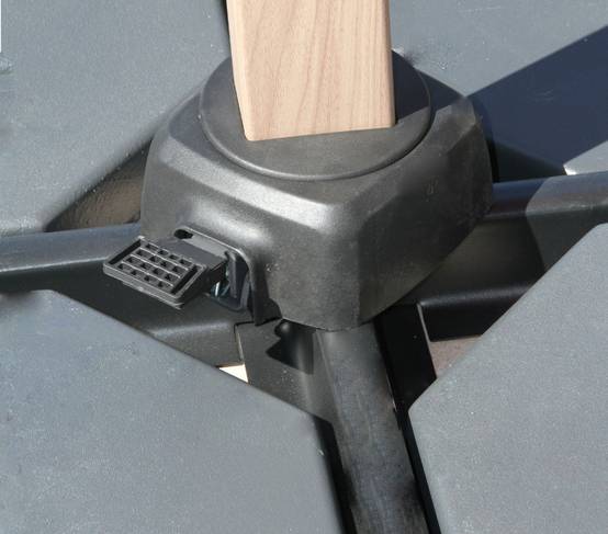 Parasol déporté 4x3m effet bois Vert mélèze TOPAZE - Image 3