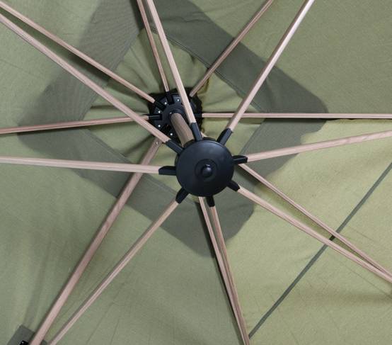 Parasol déporté 4x3m effet bois Vert mélèze TOPAZE - Image 2
