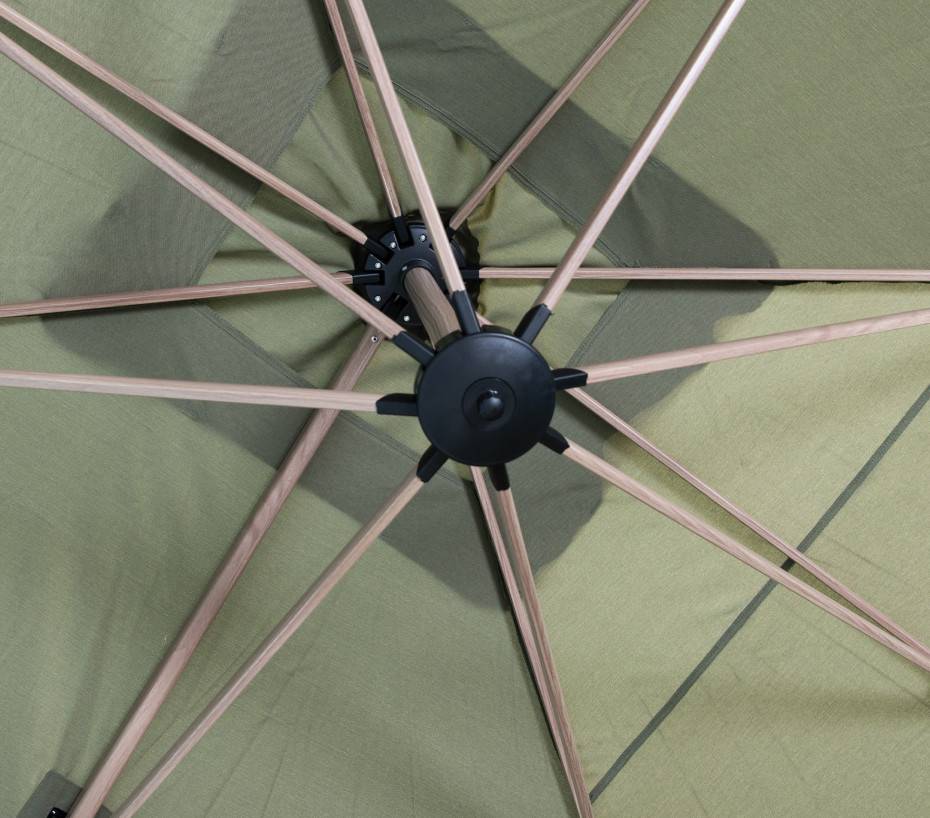 Parasol déporté 4x3m  effet bois  Vert mélèze  TOPAZE - Image 2