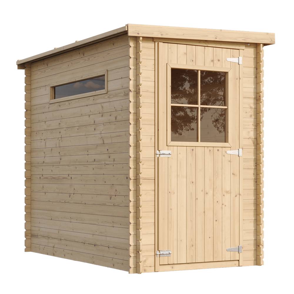 Timbela - Abri de jardin en bois l239xL144xH198 cm / 2.63 m² avec sol traité - Petit abri à outils, Local à vélos - 19 mm d’épaisseur - Timbela M306+M306G - Imagen 2