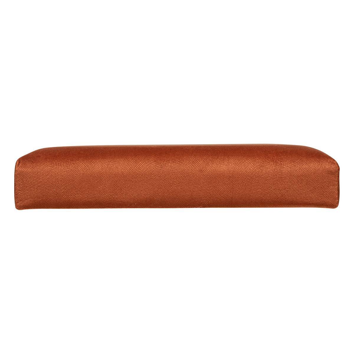Atmosphera - Pouf pliant "Lilou" en velours 38x38cm ambre - Atmosphera Créateur d'intérieur - Imagen 4