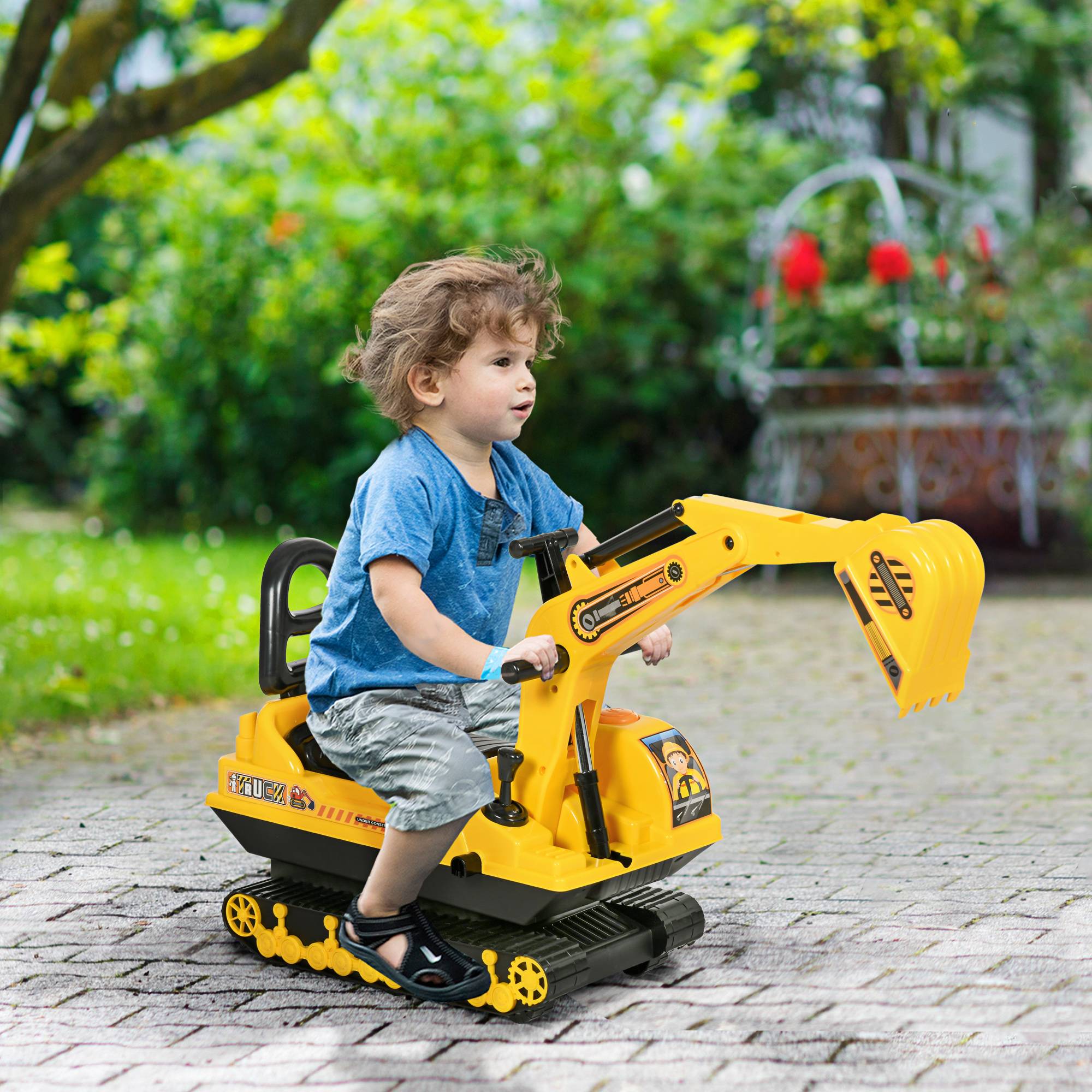 Porteur Enfant tractopelle 18-48 Mois Coffre klaxon Fonction pivotante - Image 3