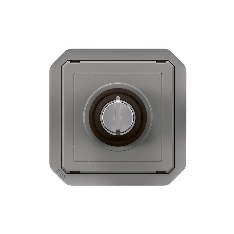 Legrand - Interrupteur à clé 2 positions PLEXO 10A 250V avec enjoliveur gris - LEGRAND - 069534L - Image 3