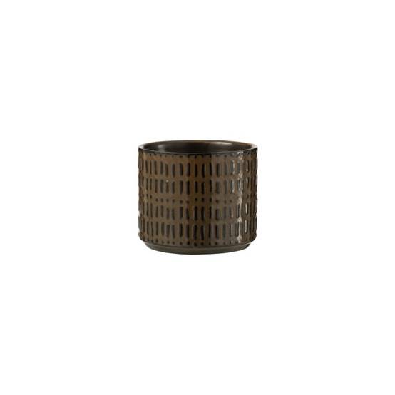Cache-pot en céramique noir 12x12x10 cm - J-Line - Image 1