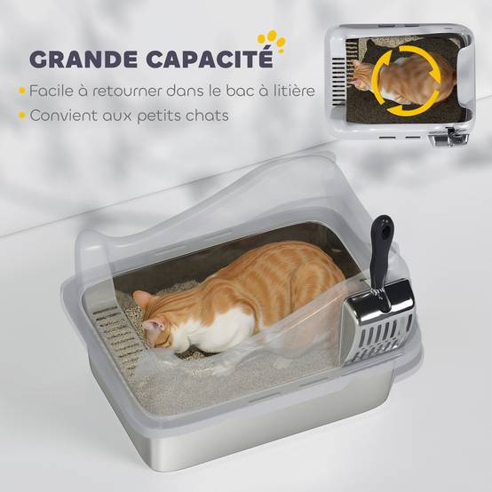 Bac à litière Acier inoxydable Pour chatons Confort 43.1cm Gris - ComfortXL Outdoor Living - Image 7