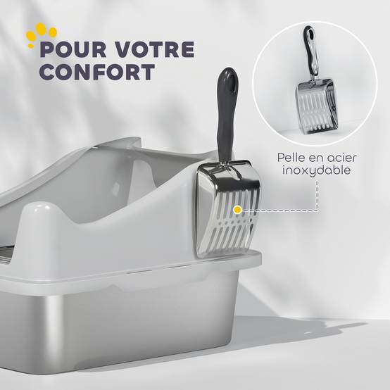 Bac à litière Acier inoxydable Pour chatons Confort 43.1cm Gris - ComfortXL Outdoor Living - Image 10