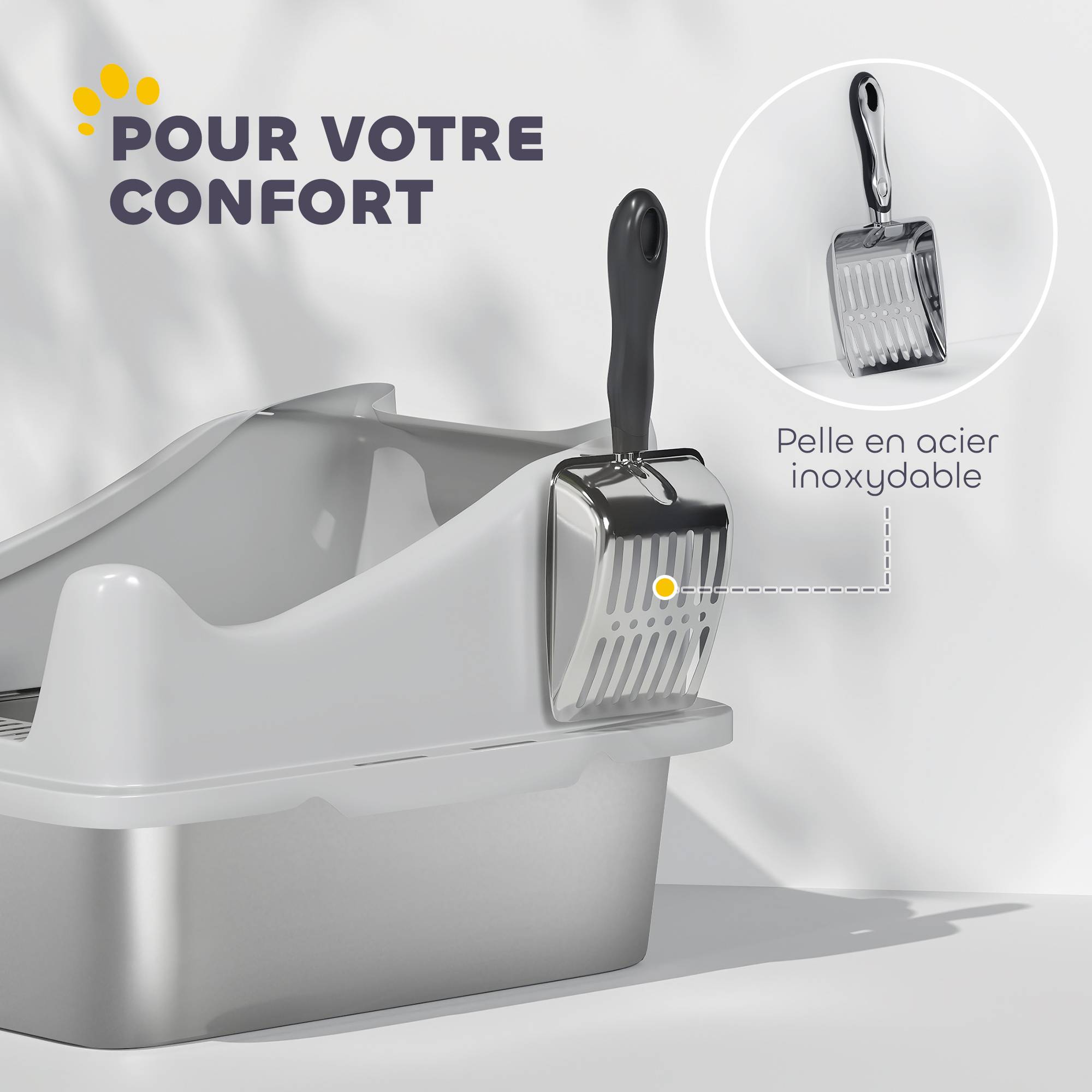 Bac à litière Acier inoxydable Pour chatons Confort 43.1cm Gris - ComfortXL Outdoor Living - Image 10
